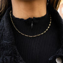 Micro Coffee Bean Link Necklace