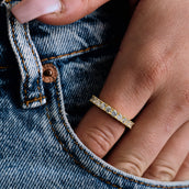 3mm Eternity Band Ring in Yellow Gold Vermeil