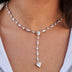 Heart Drop Necklace in White Gold
