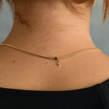 Micro Box Necklace in Yellow Gold - 1.5mm