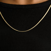 Micro Box Chain in Yellow Gold - 3mm
