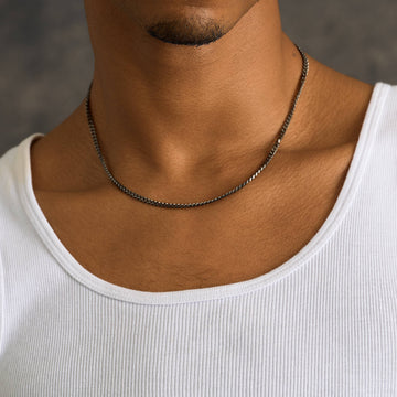 Micro Cuban Chain in Black - 3mm