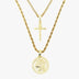 Conjunto de Cruz y Moneda en Oro Amarillo