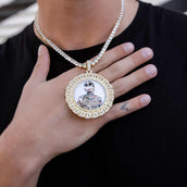 3D Photo Pendant - Baguette Chain Link