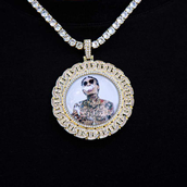 3D Photo Pendant - Baguette Chain Link