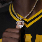 3D Photo Pendant - Iced Heart