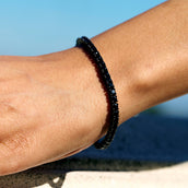 Black Diamond Tennis Chain Bracelet in Black - 3mm