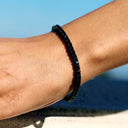 Pulsera de cadena de tenis de diamante negro en negro - 3 mm