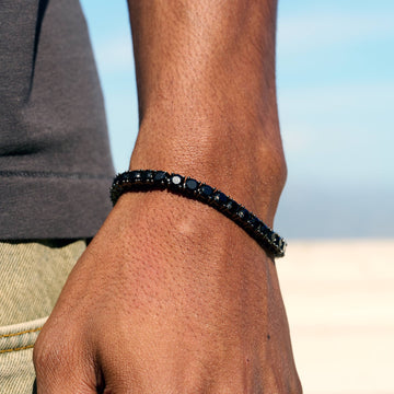 Black Diamond Tennis Chain Bracelet in Black - 3mm