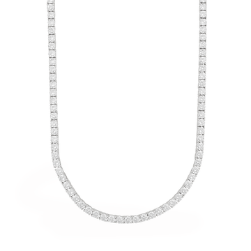 Men's Moissanite Diamond Tennis Chain in White Gold Vermeil- 3mm