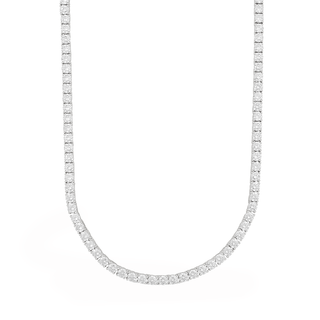 Men's Moissanite Diamond Tennis Chain in White Gold Vermeil- 3mm