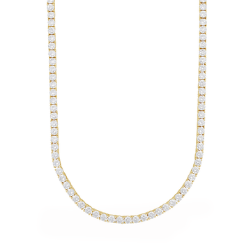 Men's Moissanite Diamond Tennis Chain in Yellow Gold Vermeil- 3mm