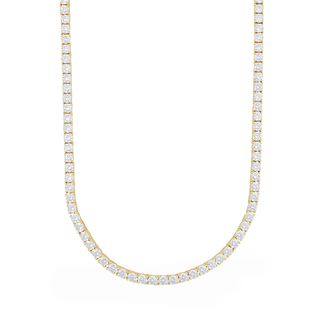 Men's Moissanite Diamond Tennis Chain in Yellow Gold Vermeil- 3mm