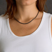 Palm Chain Necklace in Black - 4mm