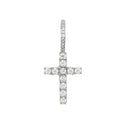 Moissanite Diamond Cross Micro Pendant in Sterling Silver