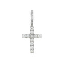 Micro Lab Grown Diamond Cross Pendant in Solid White Gold