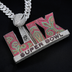 Colgante con el logo oficial de la NFL del Super Bowl LIX grande en oro blanco