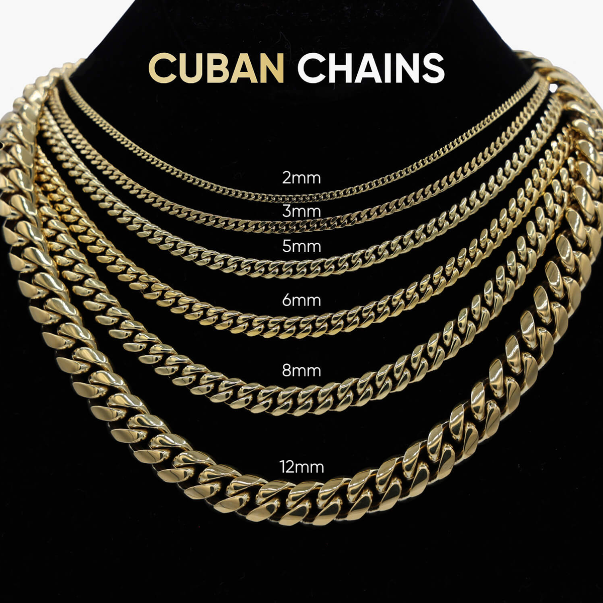 3MM Micro Cuban Necklace in Yellow Gold Womens