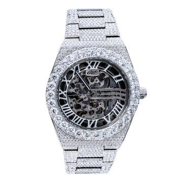 Moissanita Helada de 42MM Alpha Era® Esqueleto Luminoso 316