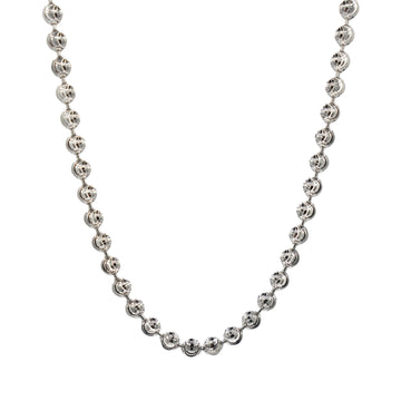 Moon Cut Ball Chain in Solid White Gold - 4mm