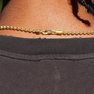 Moon Cut Ball Chain in Solid Gold - 4mm