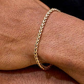 Pulsera de cadena de palma en oro rosa - 4mm