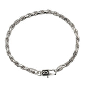 Rope Chain Bracelet in Sterling Silver - 4mm