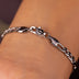 Figaro Bracelet in White Gold - 4mm