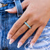 Anillo de banda de diamante de capa única de 4 mm con piedras azules - Vermeil de oro amarillo