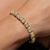 Iced Canary Cushion Cut Tennis Chain + Bracelet Bundle in White Gold - 7MM
