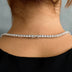 Collar de oro blanco con cruz, rosario y lariat de tenis de diamantes de la eternidad - 5 mm