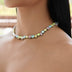 Floating Pastel Multicolor Stone Necklace in White Gold