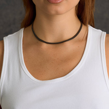 Miami Cuban Chain Necklace in Black - 5mm