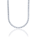 Cadena de tenis con diamante moissanita para mujer en vermeil de oro blanco - 5 mm