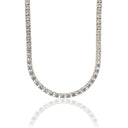 Women's Moissanite Diamond Tennis Necklace in Yellow Gold Vermeil - 5mm