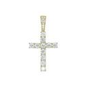 Men's Moissanite Diamond Cross Pendant in Yellow Gold Vermeil