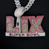 Colgante con el logo oficial de la NFL del Super Bowl LIX grande en oro blanco