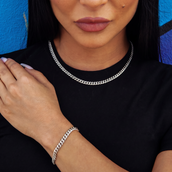 Miami Cuban Necklace + Bracelet Bundle in White Gold - 5mm