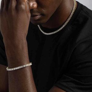 Diamond Tennis Necklace in Yellow Gold- 5mm