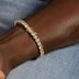 Paquete de cadena y pulsera de tenis de diamantes en oro amarillo - 5 mm