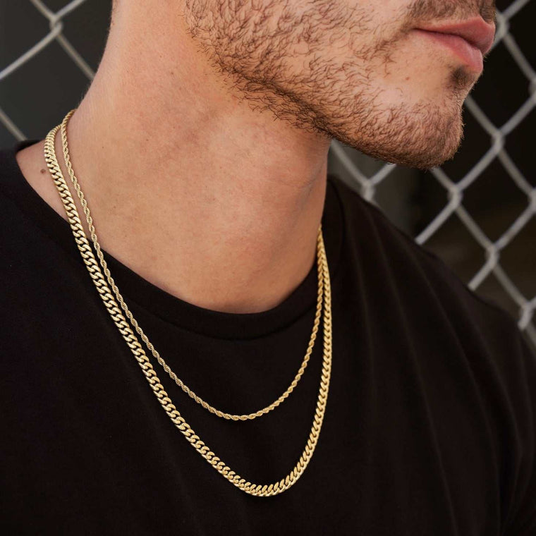 5mm Miami Cuban Chain + 2mm Rope Chain Bundle – The GLD Shop