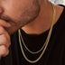 5MM Miami Cuban Chain + 2mm Rope Chain Bundle in Yellow Gold