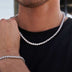 Cadena y pulsera de tenis de diamantes en oro blanco - 5 mm