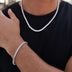 Cadena y pulsera de tenis de diamantes en oro blanco - 5 mm