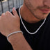 Cadena y pulsera de tenis de diamantes en oro blanco - 5 mm