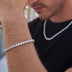Cadena y pulsera de tenis de diamantes en oro blanco - 5 mm