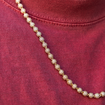 Cadena de bola helada en oro amarillo - 4 mm