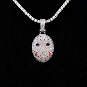Jason Mask Pendant in White Gold