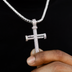 White Gold Nail Cross (Large)