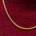 Cadena de Cuerda en Oro Amarillo - 2mm